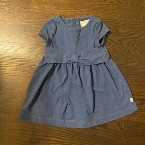 Kate Spade 18 months blue Bow Dress baby toddler gold zipper